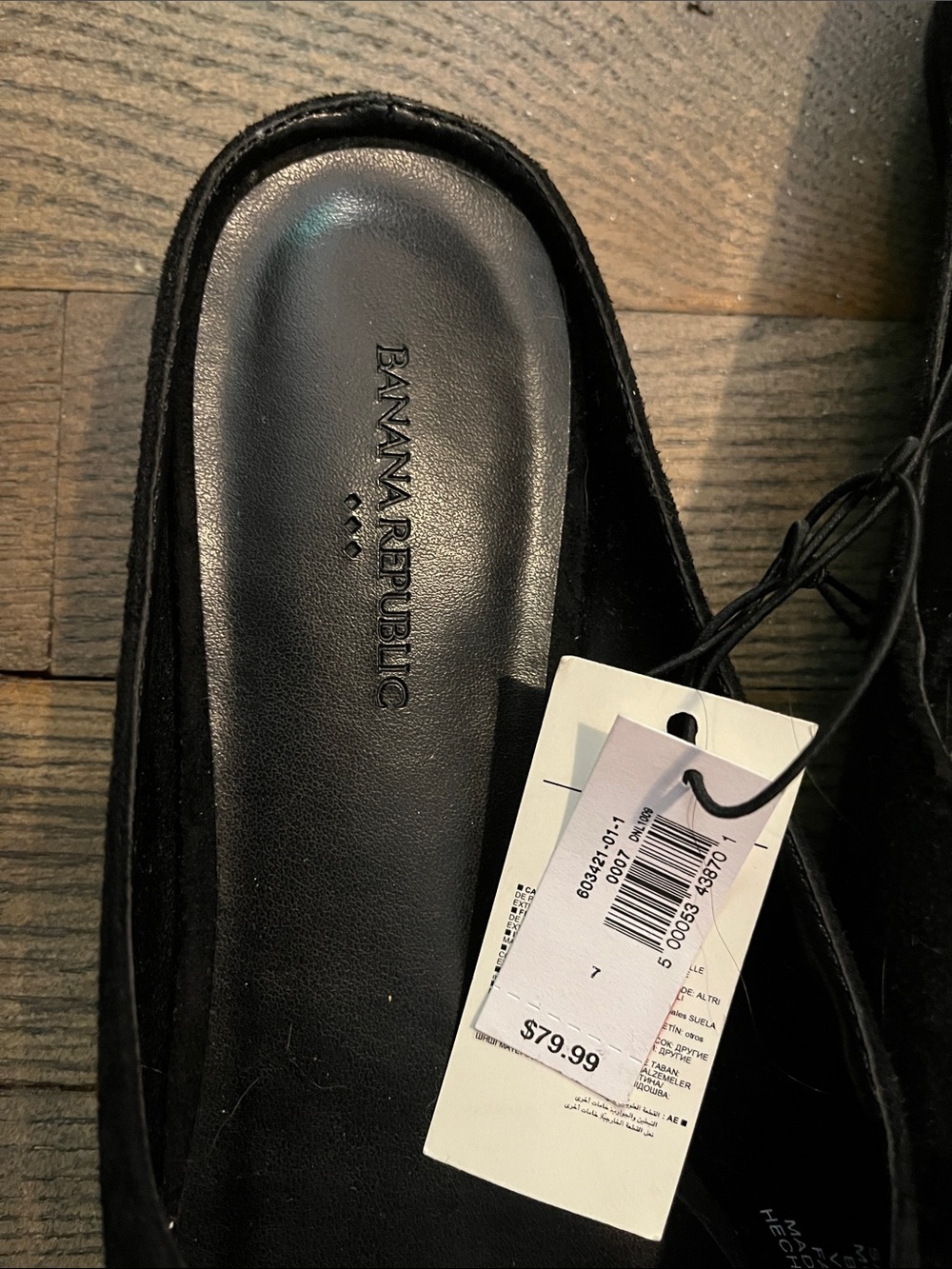 Banana Republic Black Suede Slip-On Mules size 7 - Picture 3 of 4